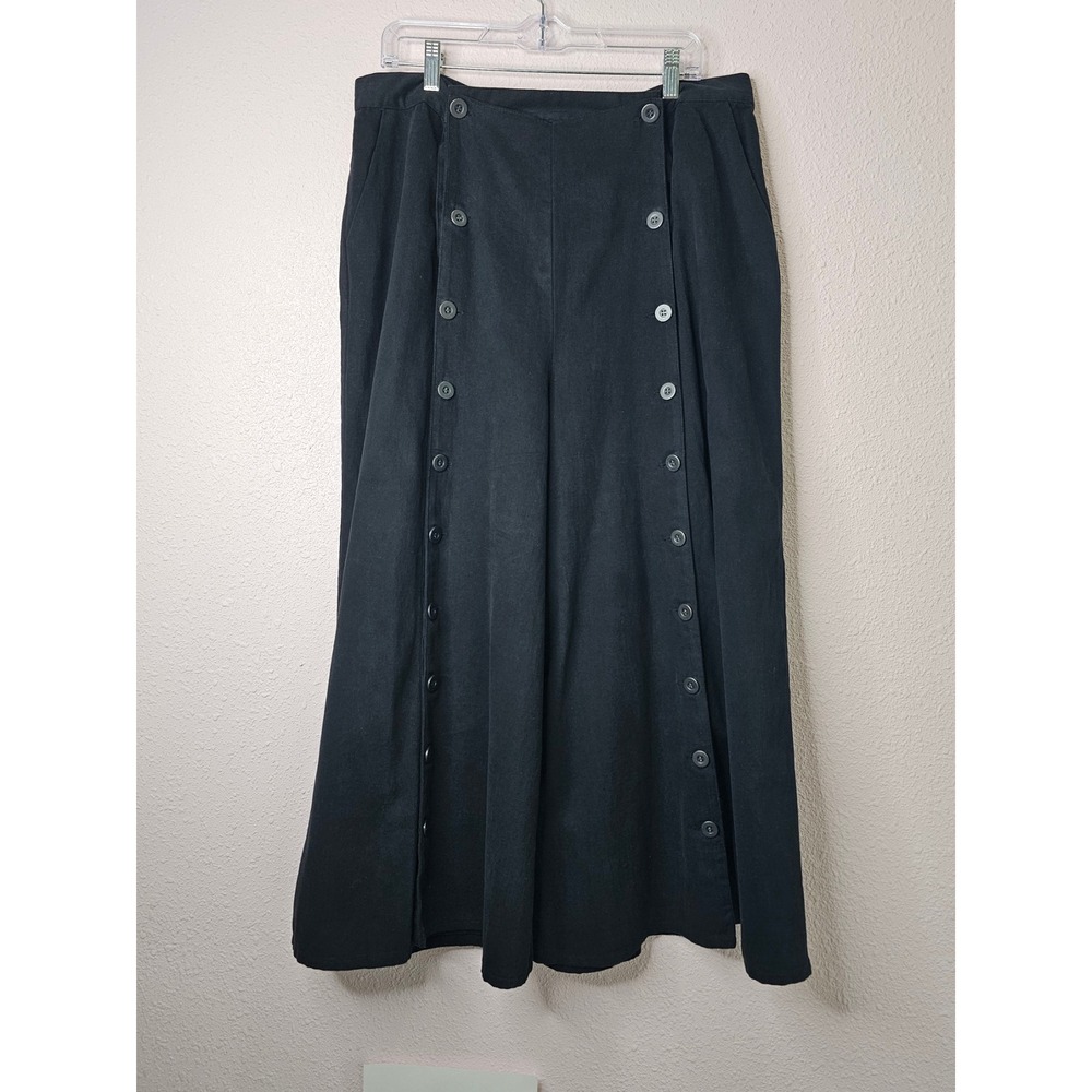 Wah Maker Vintage Western Riding Pants Button Front Boho Black Heavy Cotton 20